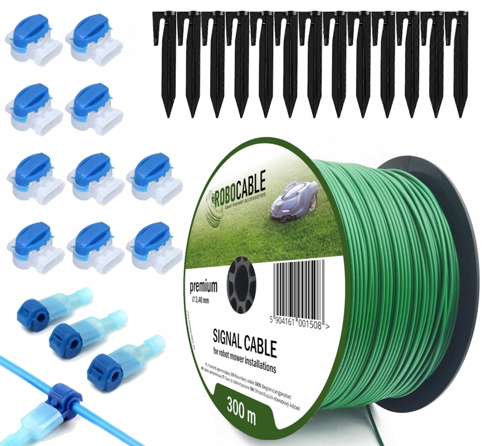 Kabel pro omezení sekačky Sada 300 m Robocable kolíky 3,4 mm