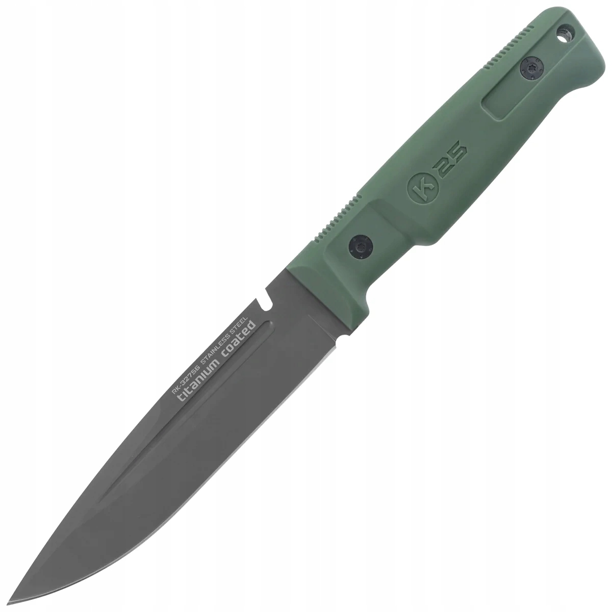 Nůž K25 RK-32756 Green Rubber, Titanium-Coated 4Cr13Mov
