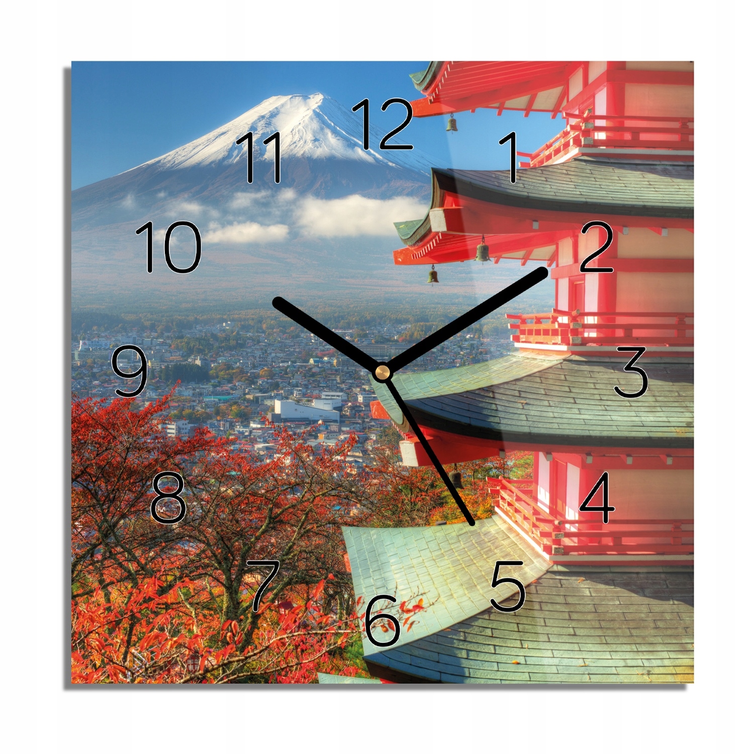 

Góra Fuji Japonia zegar na szkle do sypialni 30x30