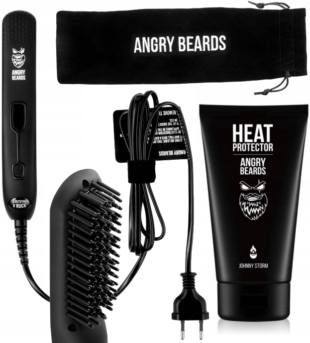 Angry Beards Elektrická kartáčová kefa na bradu a fúzy Balzam Na Bradu