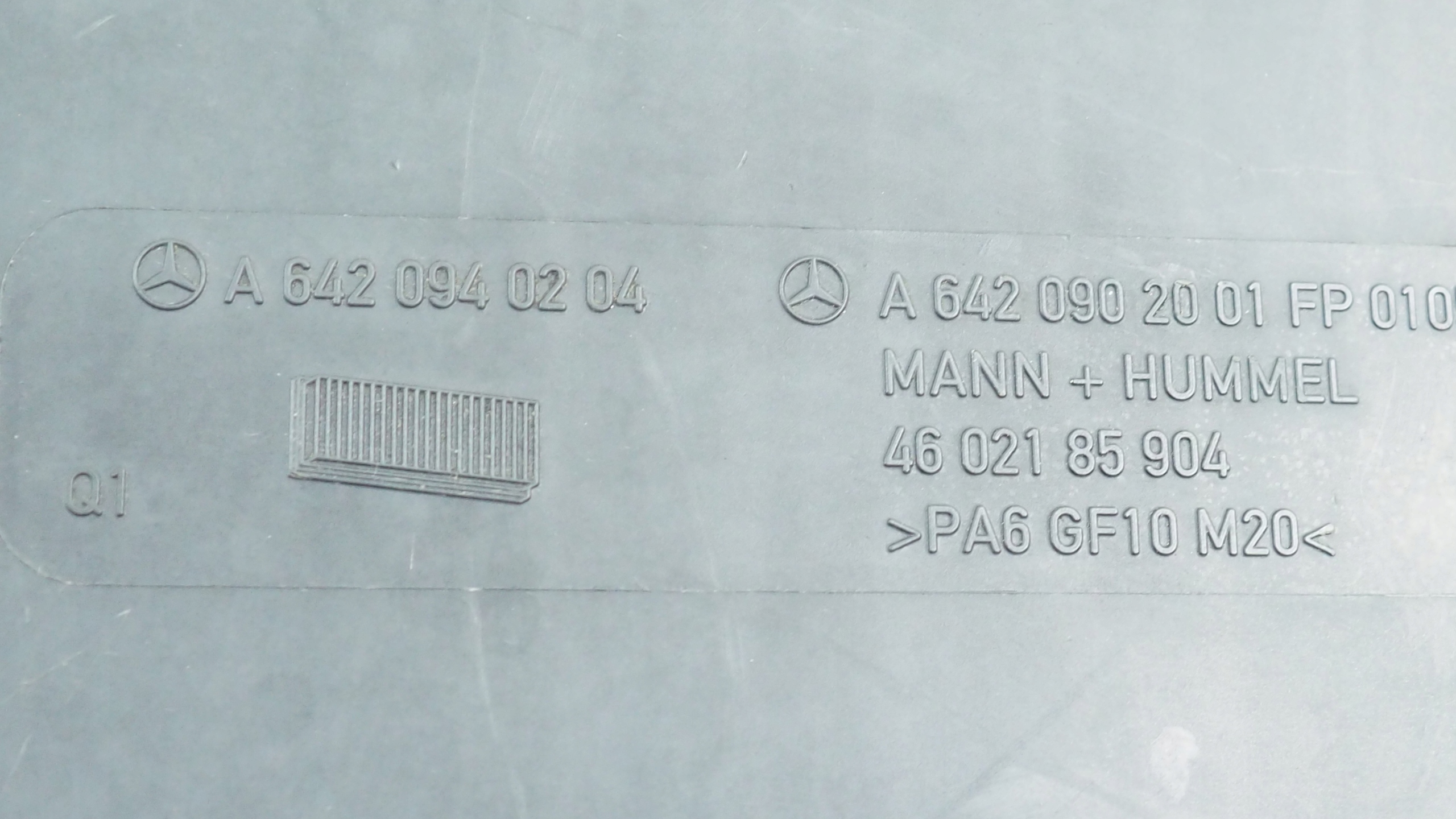 Mercedes ML W164 Gehäuse filter luft A6420902001