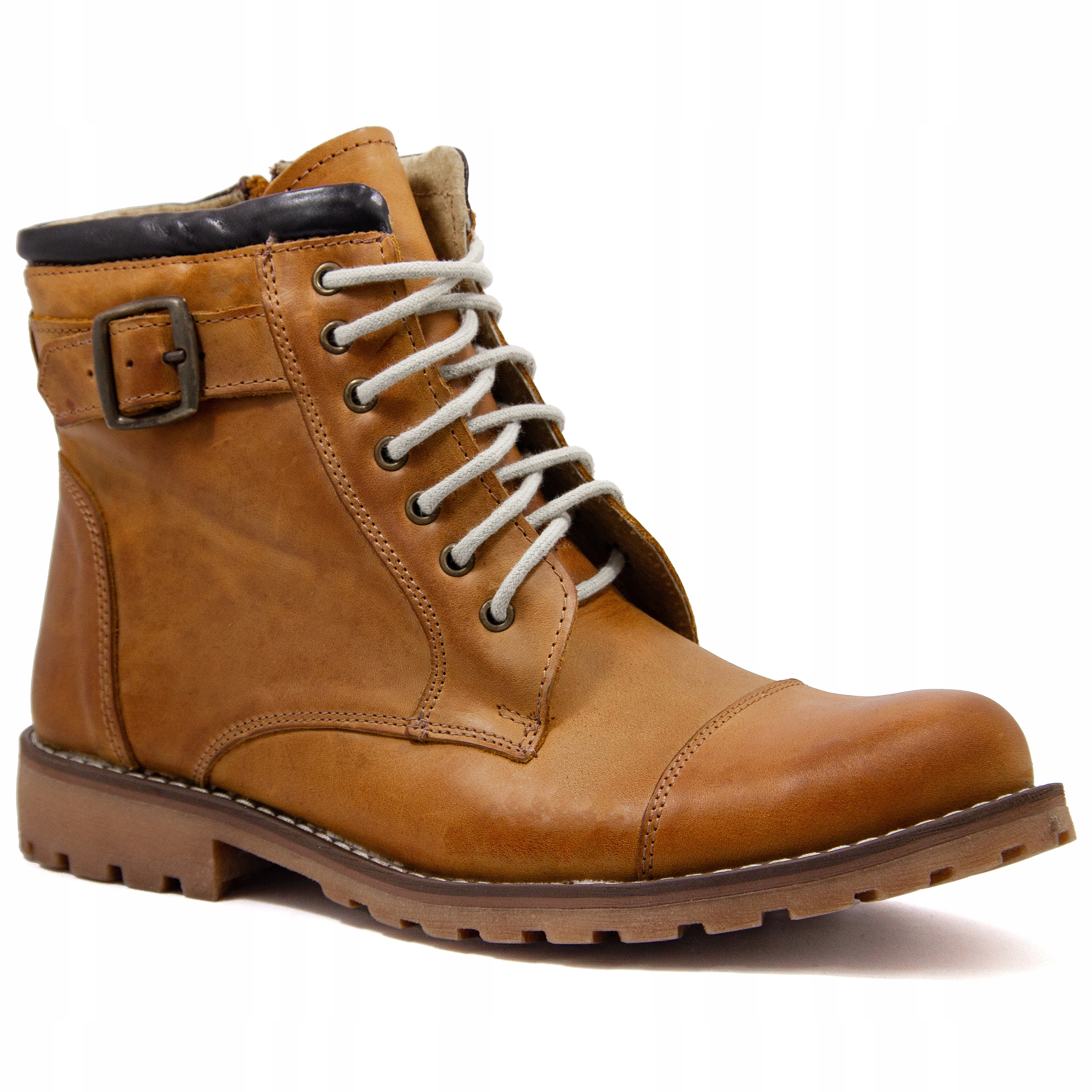 Kozak pánské zateplené kozačky z kůže Polské červené mp 910 br 38