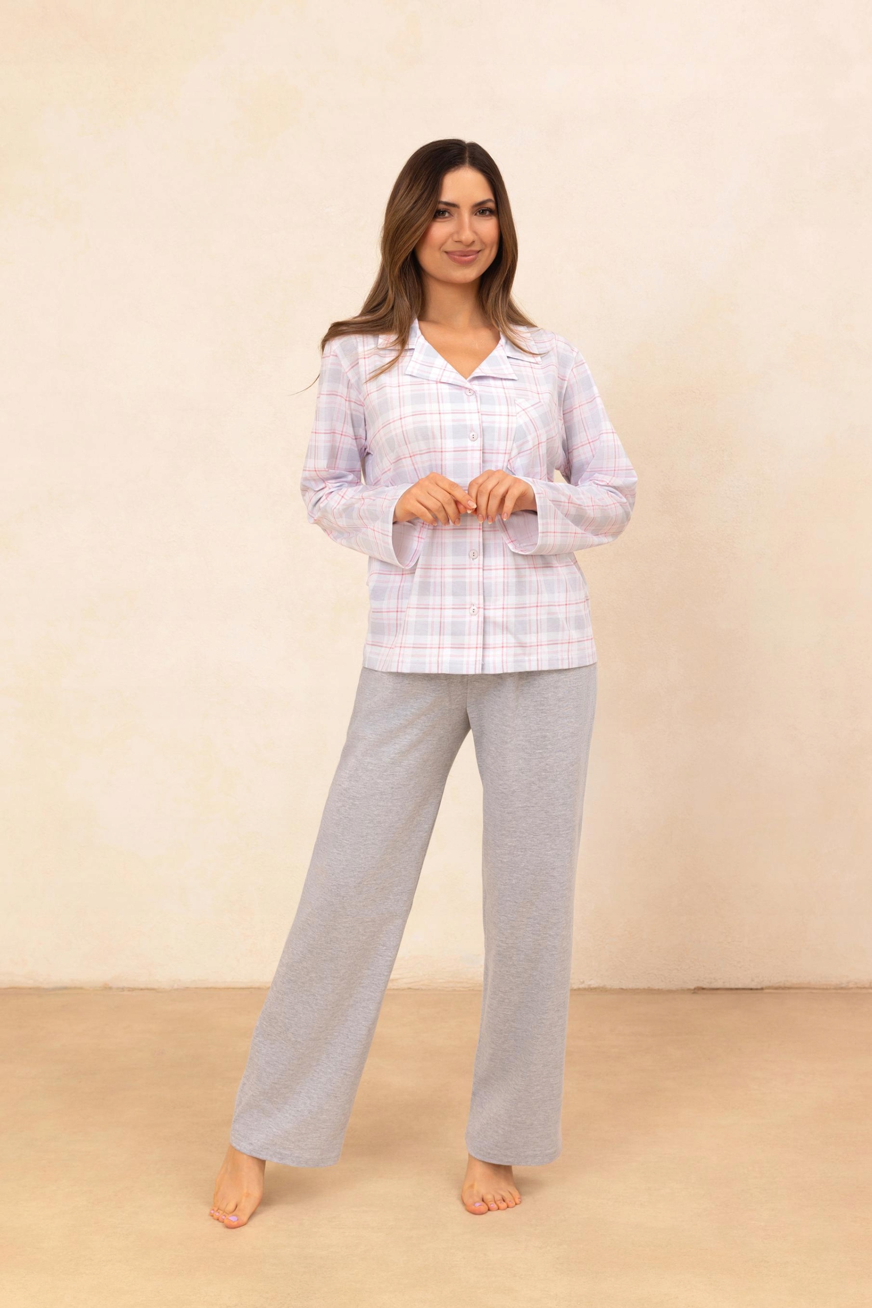 Dámské rozepínací pyžamo Regina 727 S šedé