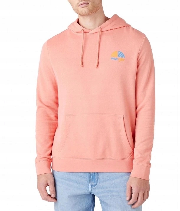 Pánská mikina Wrangler Rainbow Hoodie Coral W6H8HAX6Y XXL