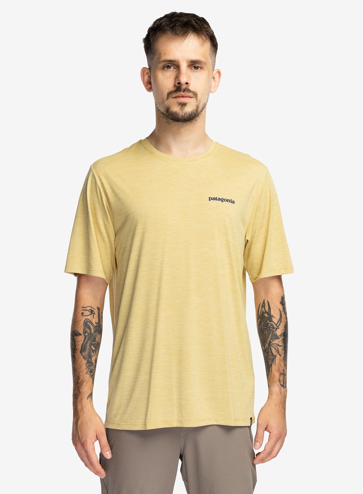 Rychleschnoucí tričko Patagonia Cap Cool Daily Boardshort Logo žlutá barva XX