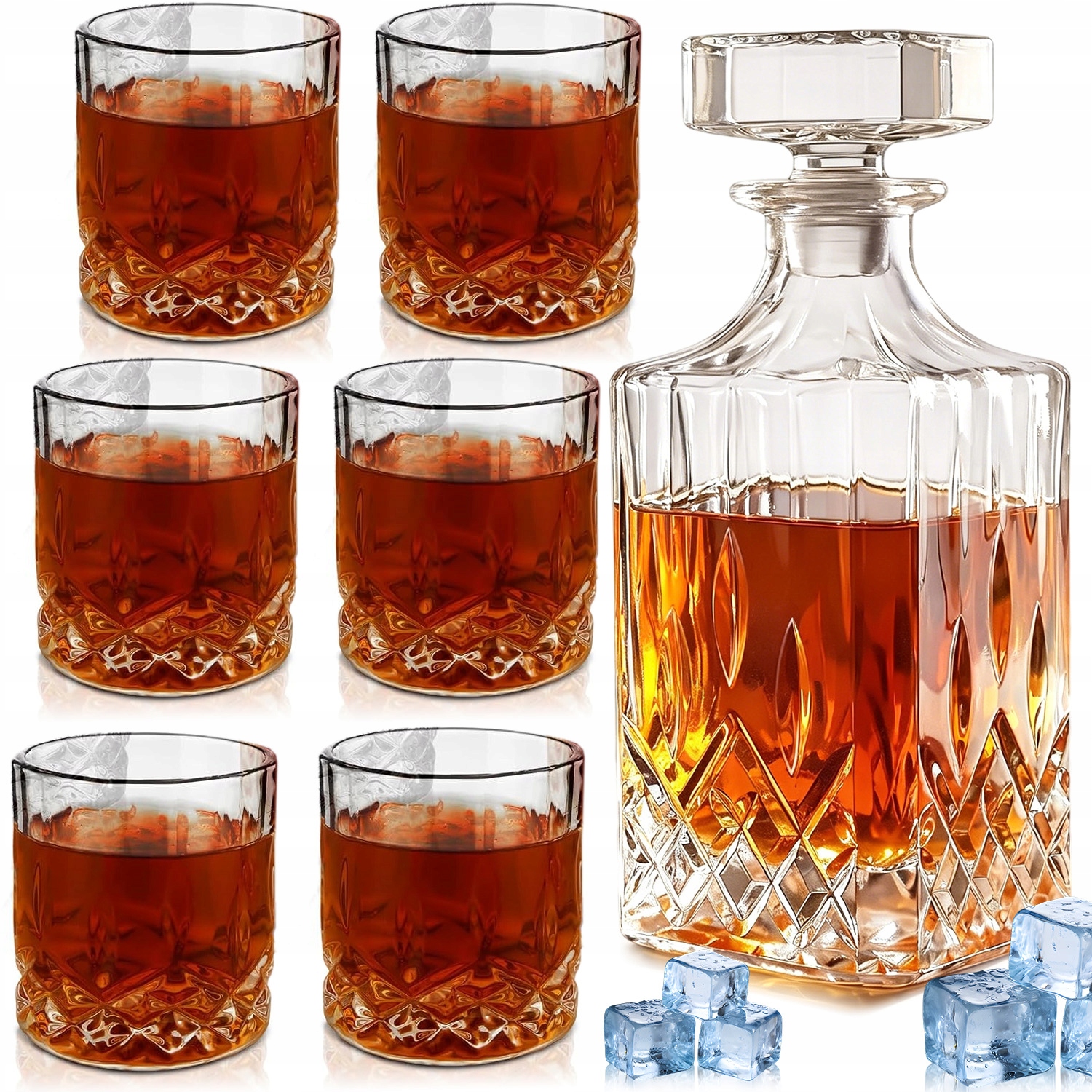 Whisky Dekanter Sada 920 ML Karafa 6 Sklenic Na Pití Whisky Vína