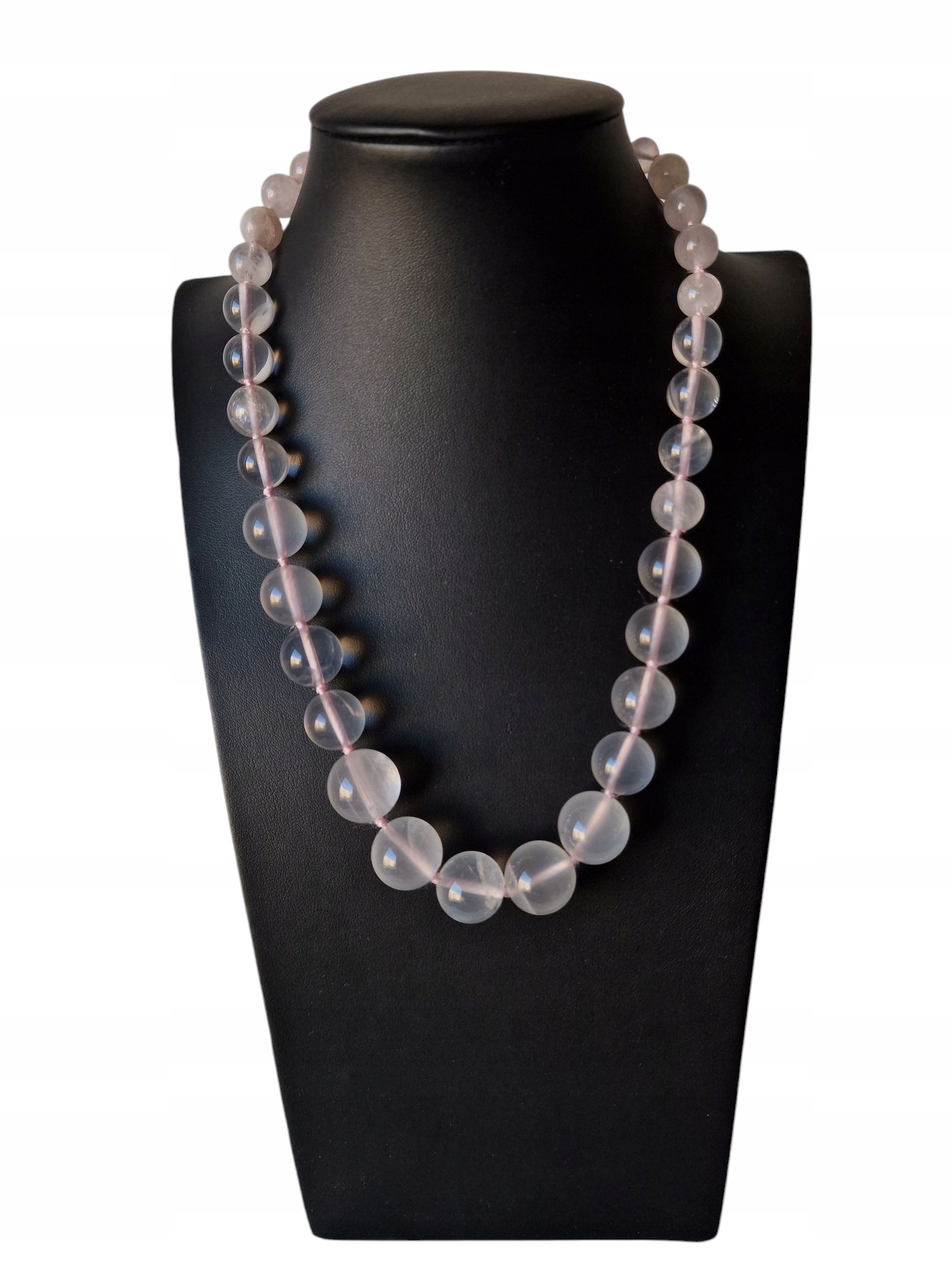 Vintage Křemen Růžový Odstupňovaný Náhrdelník Kameny Lásky Dobrá Aura