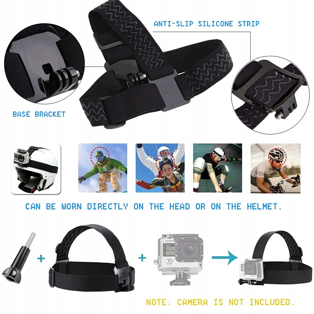 GOPRO Akcesoria Kamera Pasek Na Głowę Kompatybilny Z Hero 13 12 11 10 — miniatura 2