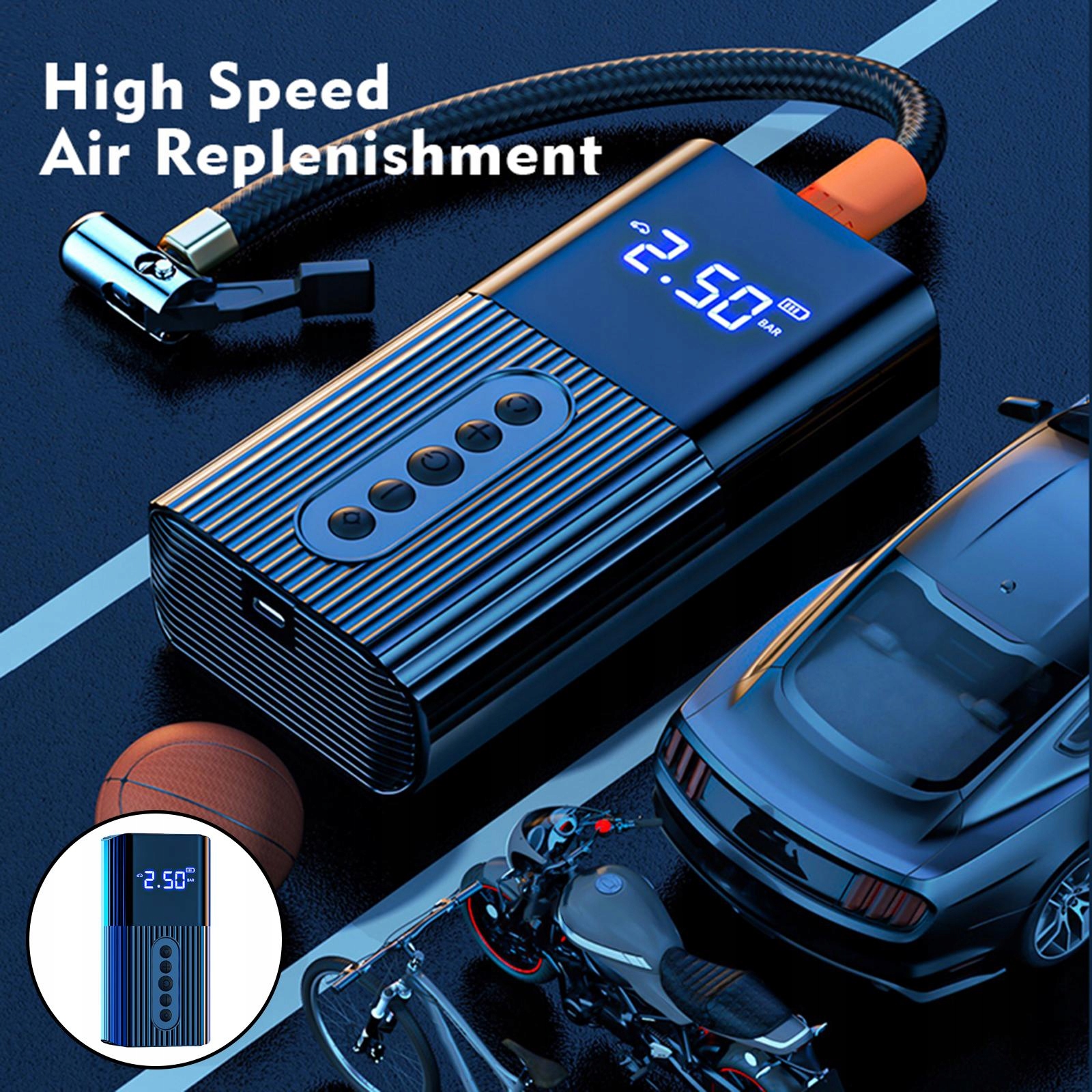 Elektryczna pompa Sprężarka powietrza Przenośna Kod producenta 687365