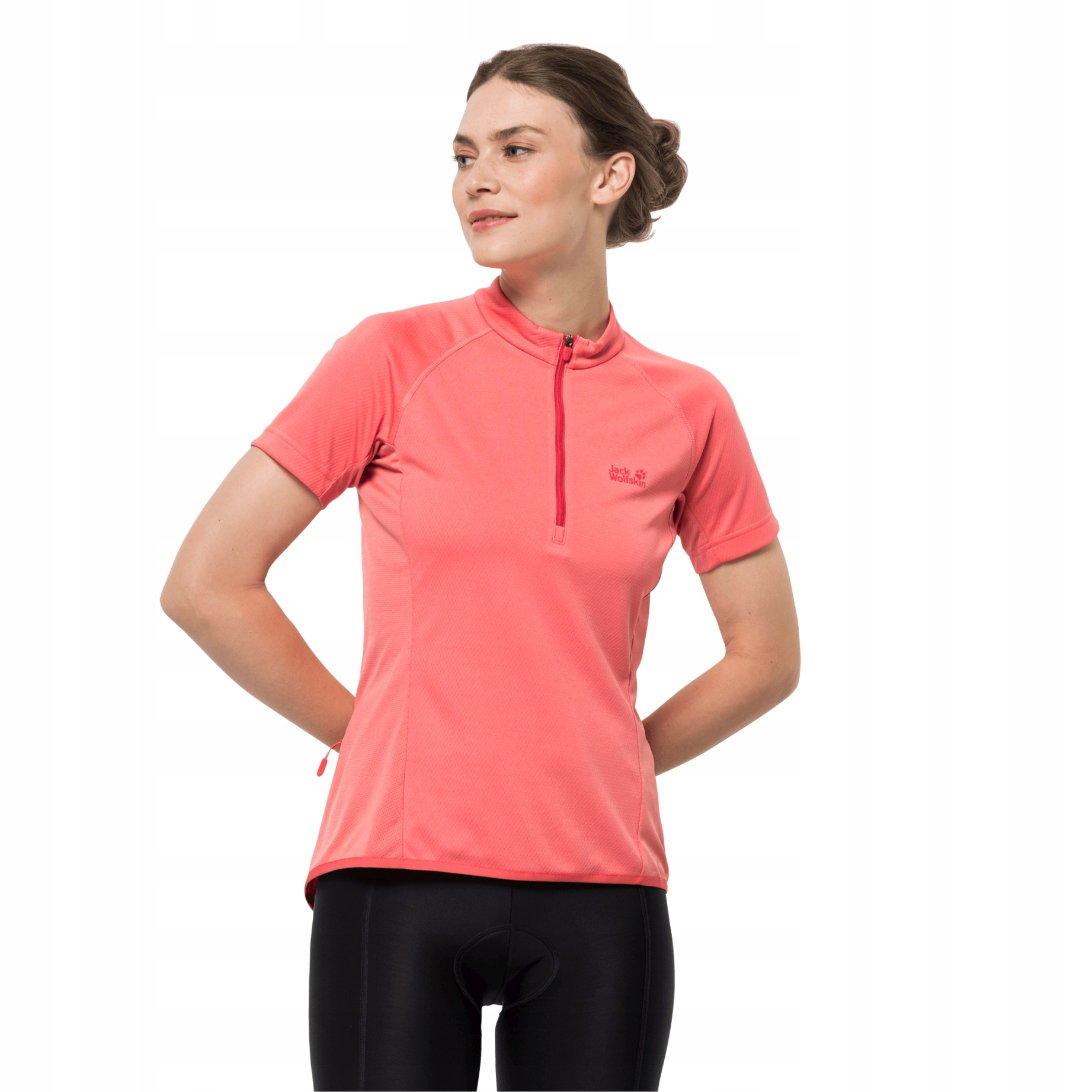 Damska koszulka rowerowa Jack Wolfskin Tourer Halfzip T W desert rose XL