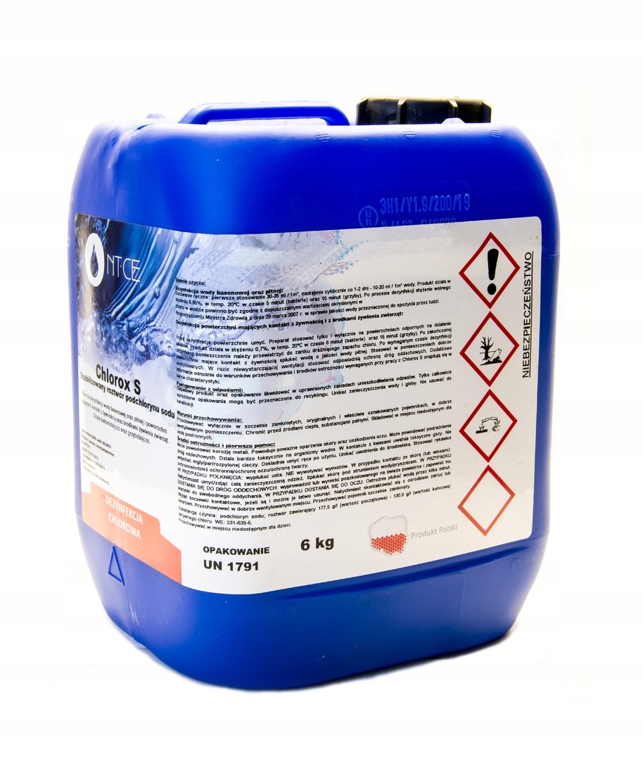 

Dezynfekcja wody Podchloryn Sodu stabil. 6kg