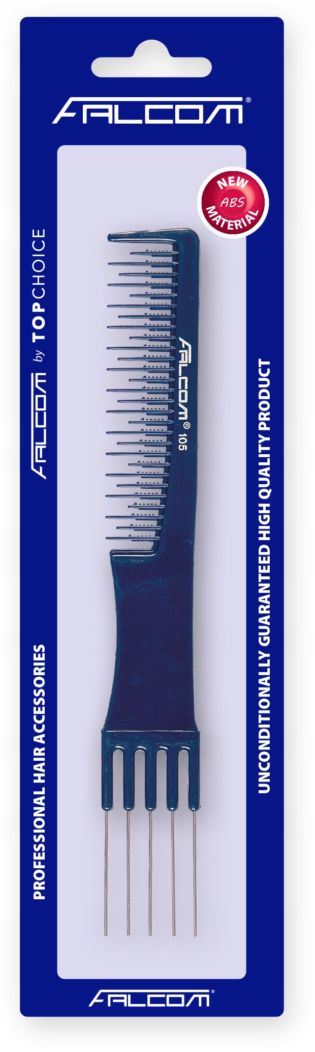 Grzebień do włosów widelec metalowy nieregularne zęby TOP CHOICE FALCON
