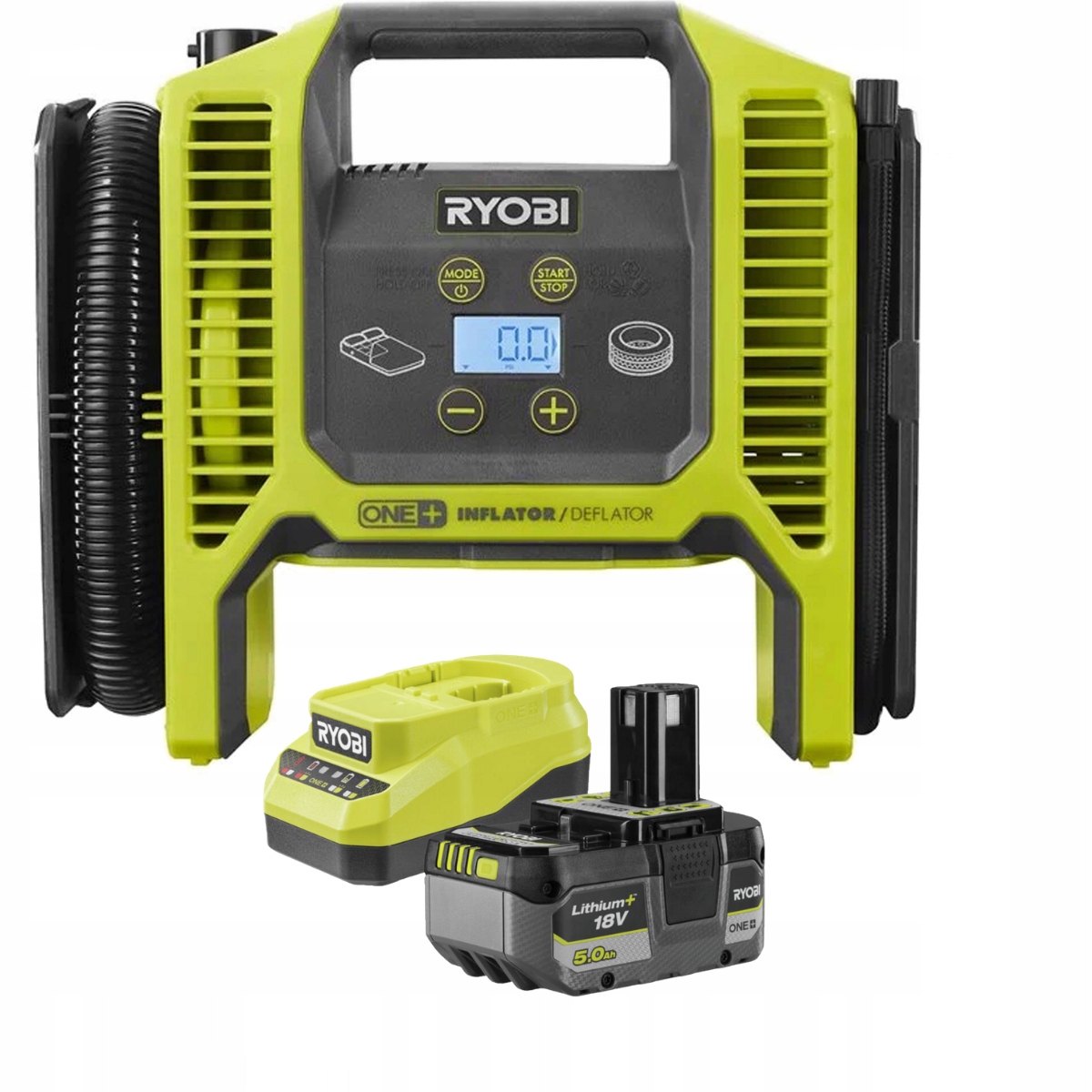 Ryobi Kompresor Akumulátorová Pumpa Programovateľné Rozhranie 18V Nabíjanie 5Ah