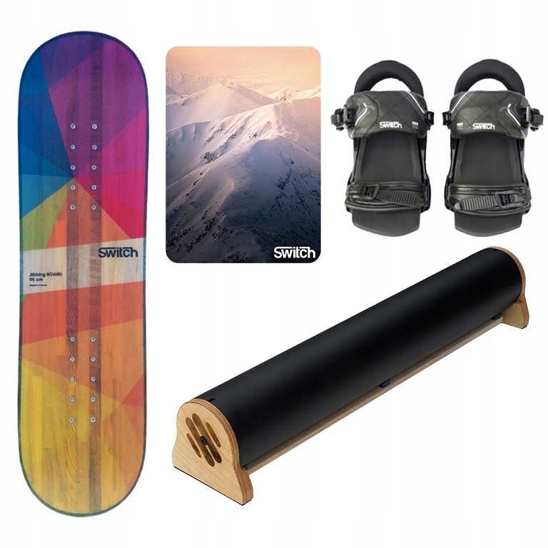 Tréninková snowboardová deska Jibbing 95 Switch+Vázání+Rail+podložka