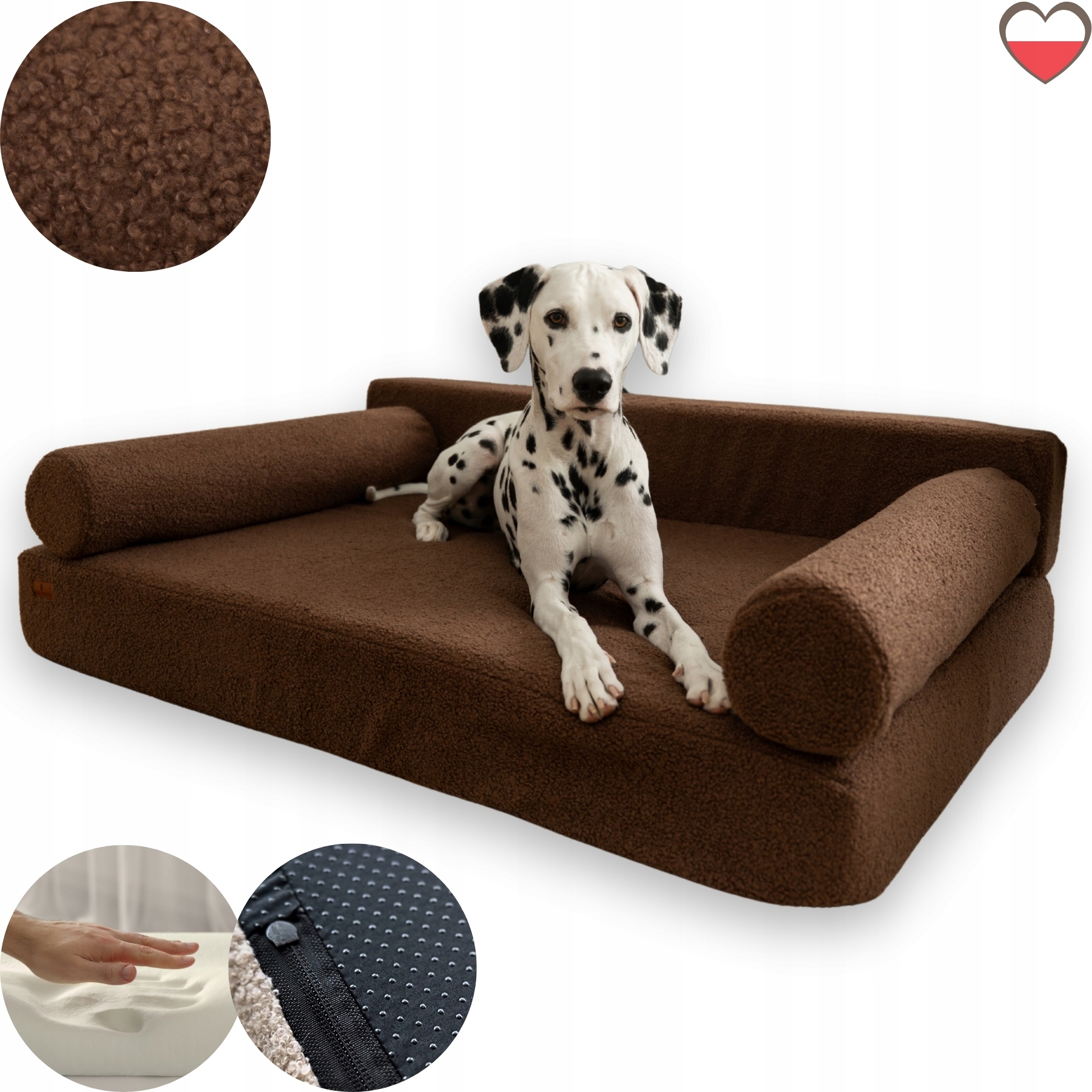 Pelíšek L 100x80 Boucle Brown Picotto