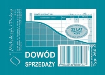 

Dowód sprzedaży paragon Michalczyk A7 80k 260-9