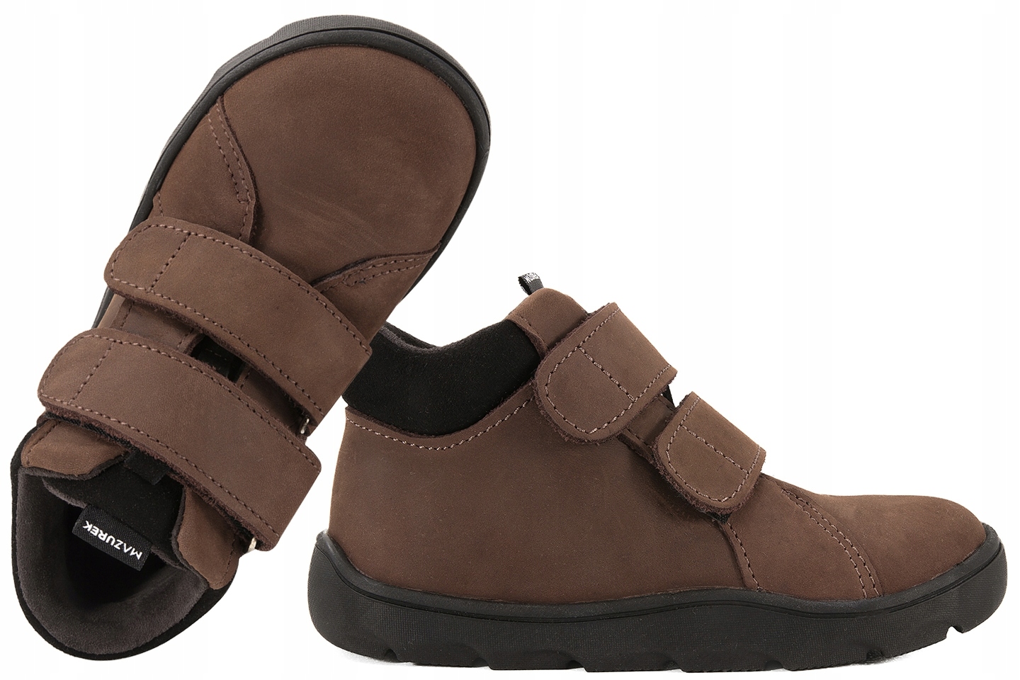 Mazurek 1376 Trzewiki Dziecięce Półbuty Barefoot Skóra c.brąz 24 Brązowy