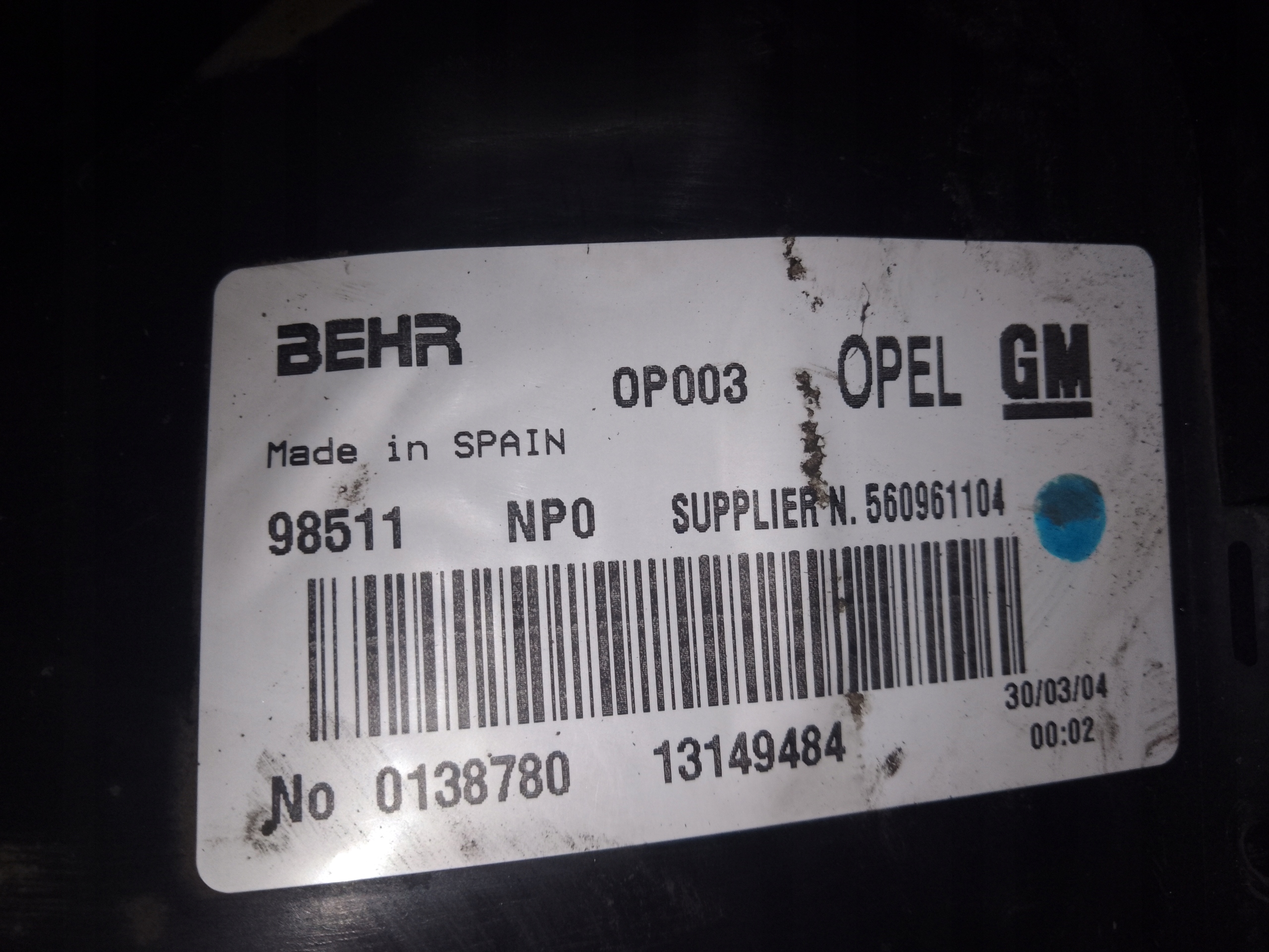 OPEL MERIVA A tOPENÍ topení 13149484