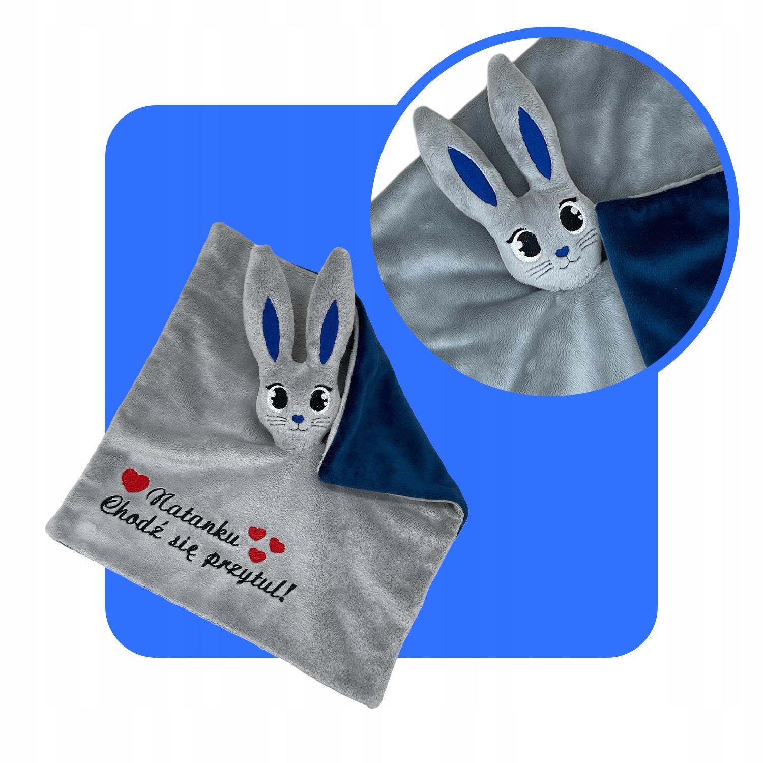 PREZENT NA CHRZEST KOCYK PLUSZOWY KRÓLIK Z IMIENIEM KOCYK DO PRZEDSZKOLA Wysokość produktu 30 cm