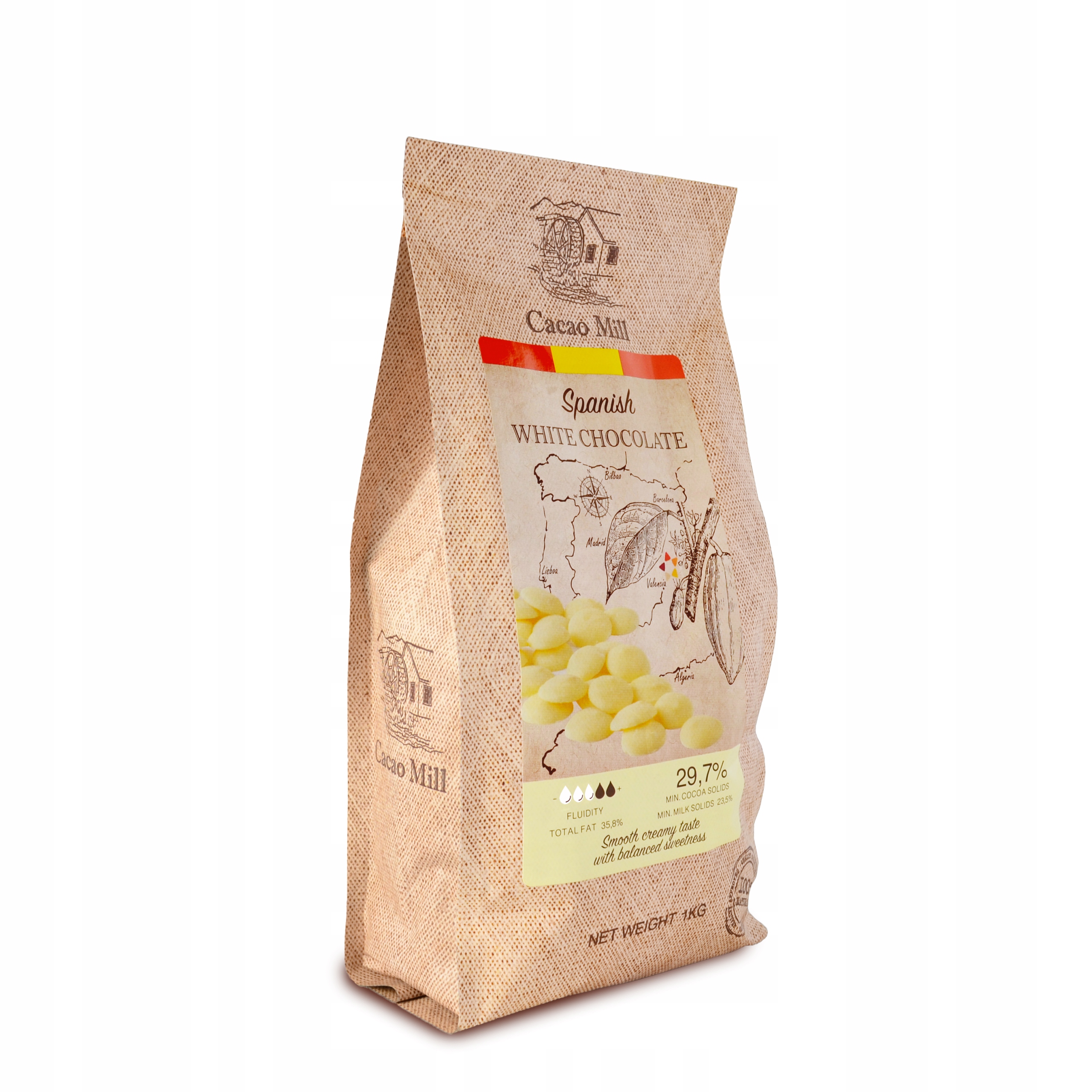 Czekolada Biała hiszpańska 29,7% Cacao Mill 1kg