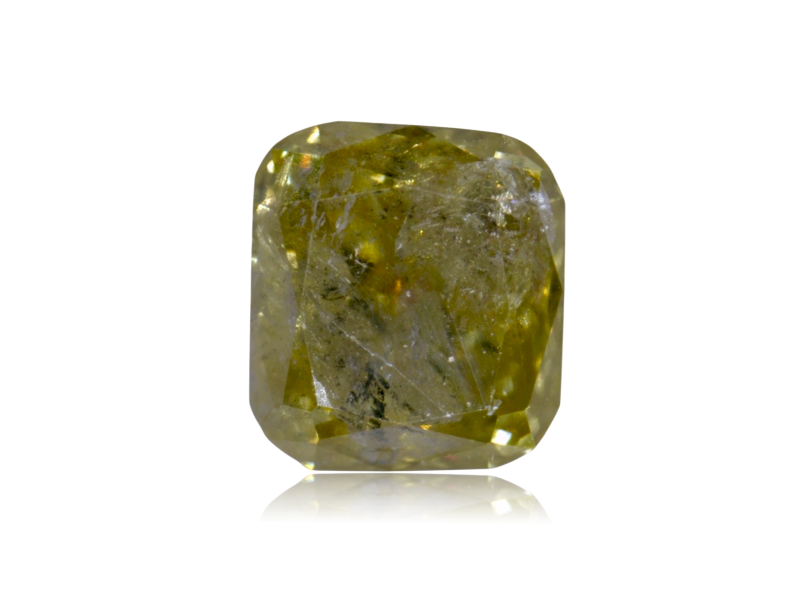 Přírodní diamant 0.07 ct Žlutý Cushion I3 certifikát Wbd