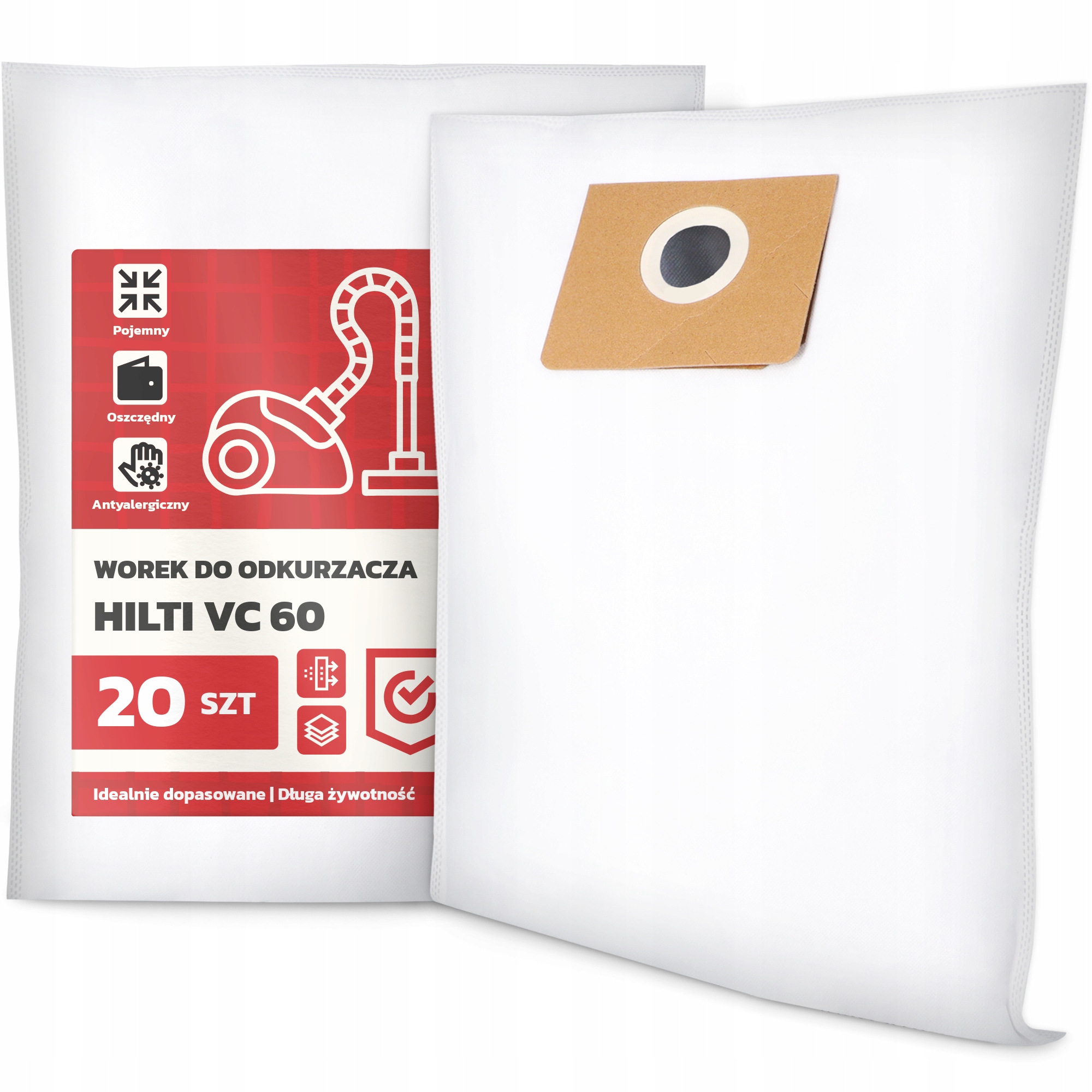 20 x Sáček Pro Vysavač Hilti VC 60 Syntetický Velký Silný Sáček Sáčky G9