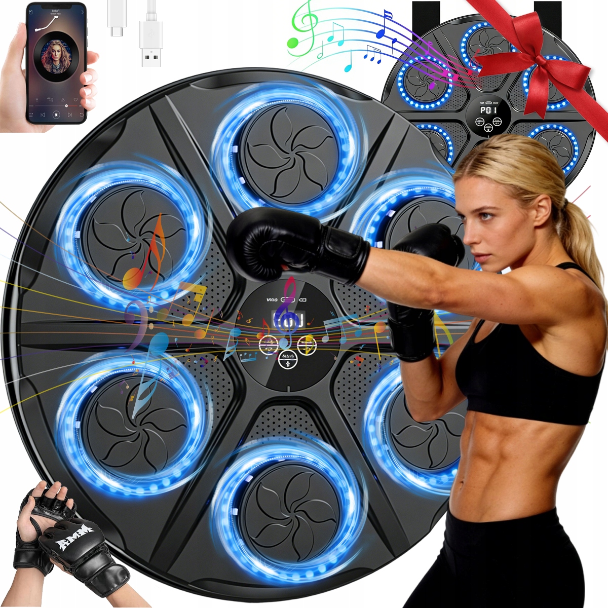 Muzyczna Maszyna Do Boksu Bluetooth 12 Prędkości Poprawa Refleksu