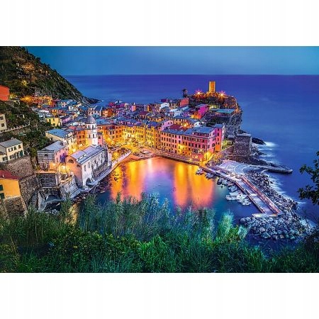 Puzzle 2000 el. Vernazza o zmroku Trefl Stan opakowania oryginalne