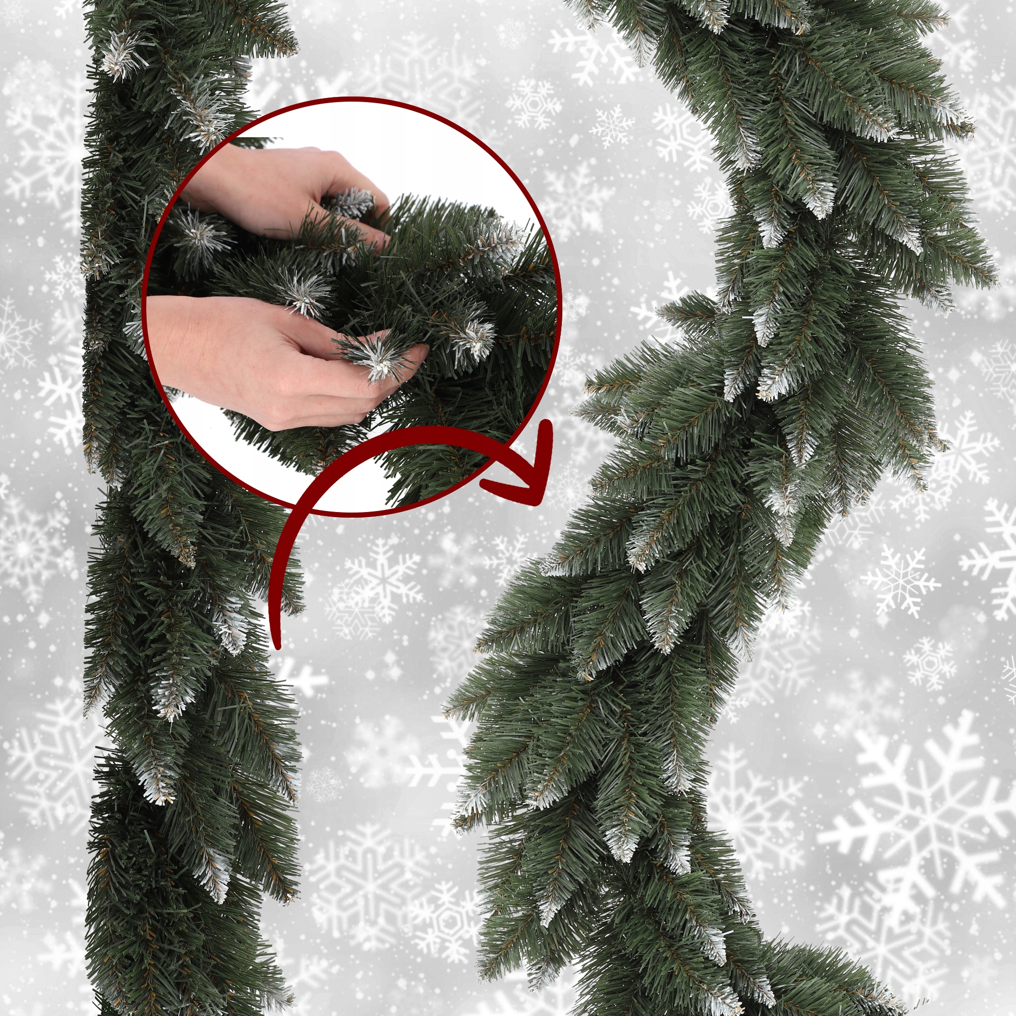 GIRLANDA CHOINKOWA ŚWIĄTECZNA 110 CM OŚNIEŻONA Typ inna