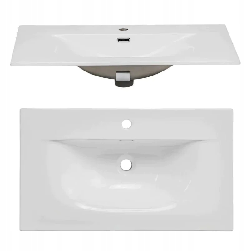 Umyvadlo zapuštěné do obdélníkové desky Comad Sky 46 cm bílé