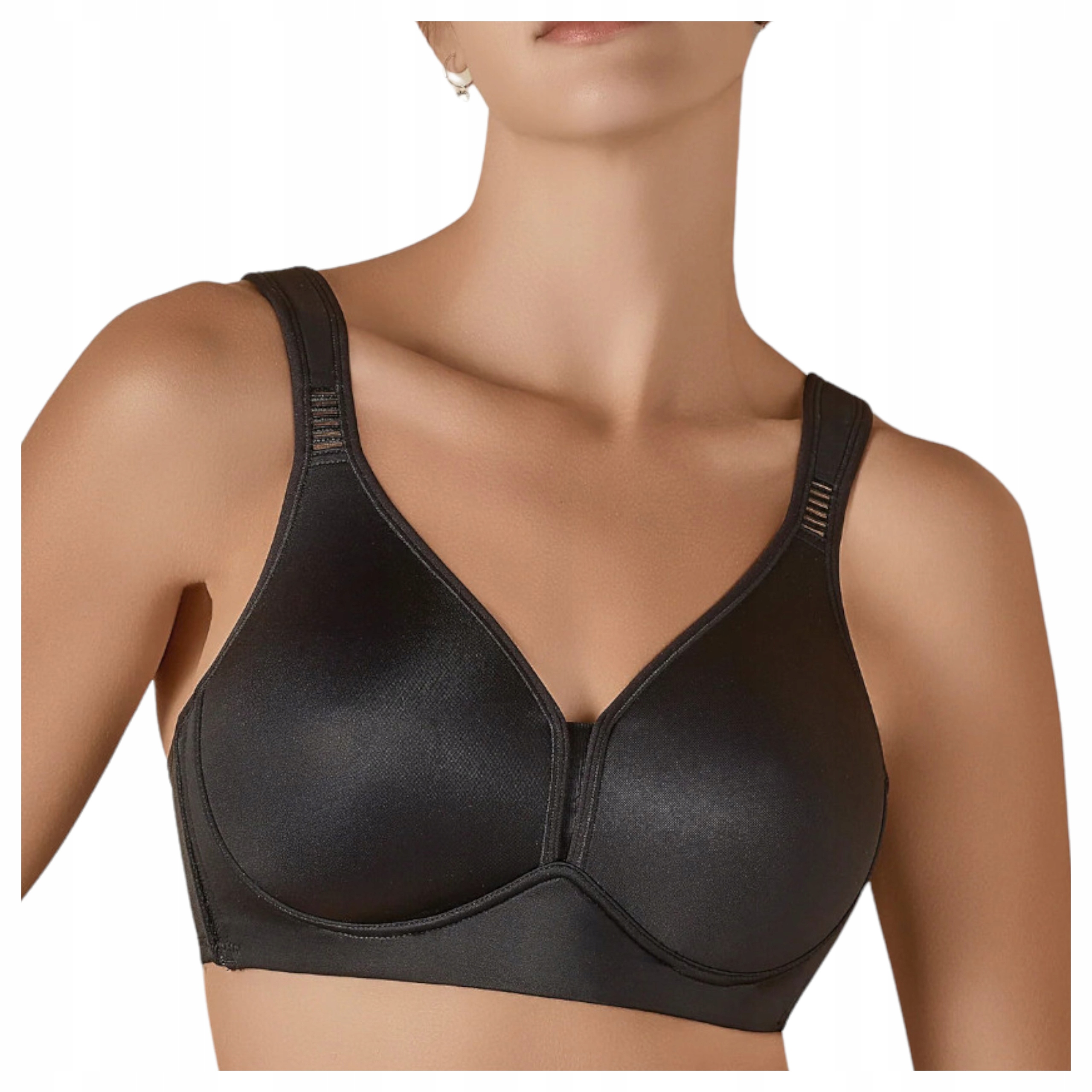 Dámská podprsenka hladká, neviditelná, pohodlná, bez kostic, černá 95D