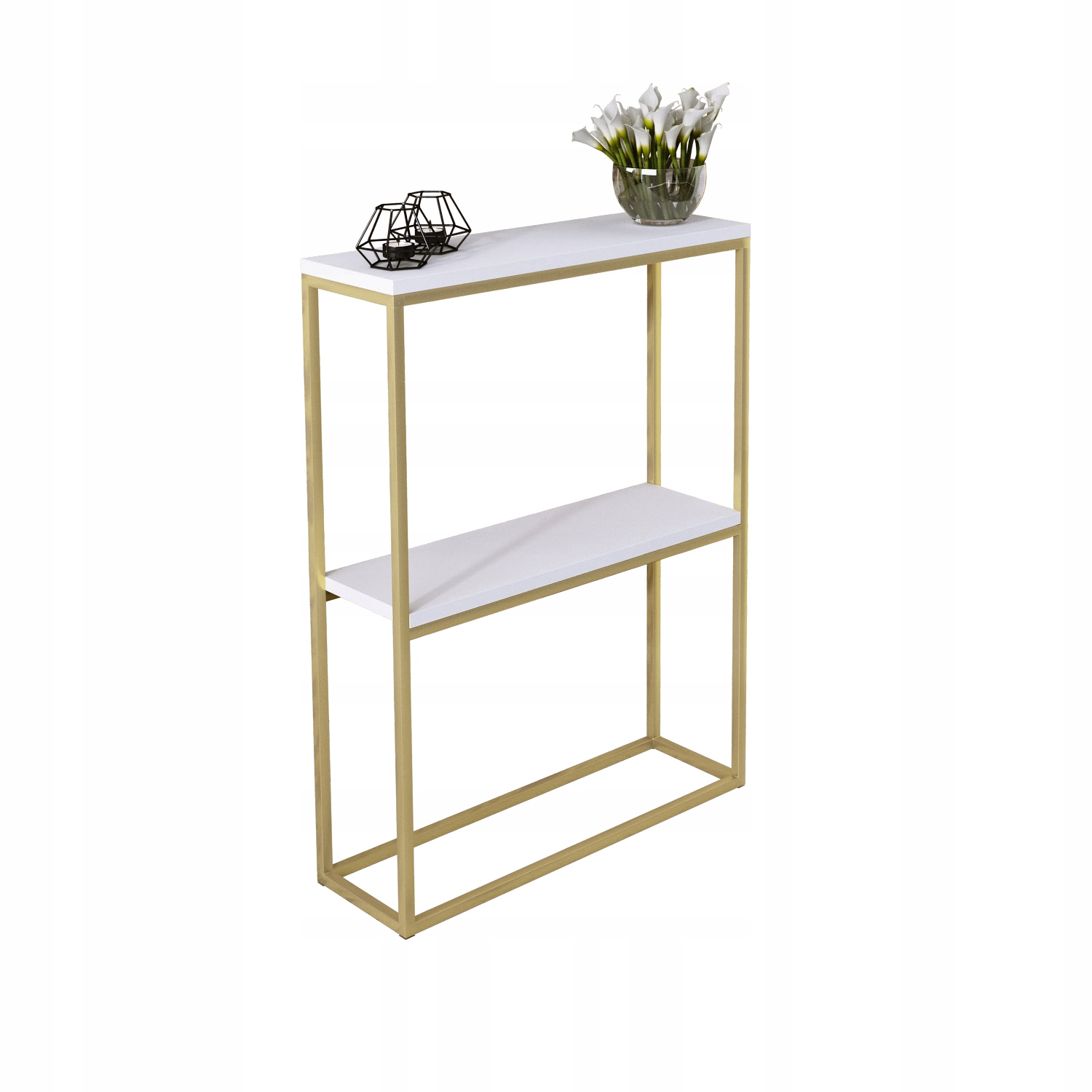 

Konsolka Podwójna Loft Wąska 60x20h80 Złota Bm