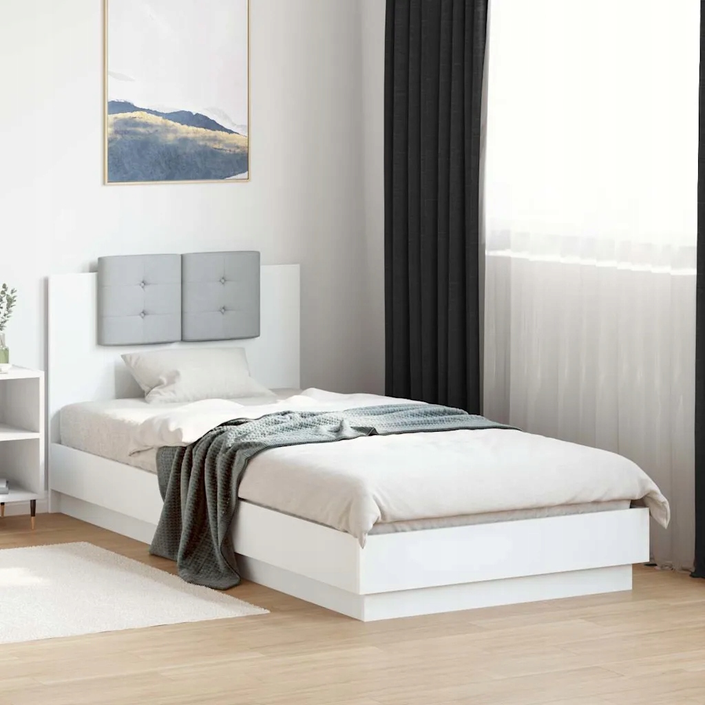 Rám postele s čelem bílý 90 x 200 cm kompozitní dřevo Bílá 3209940