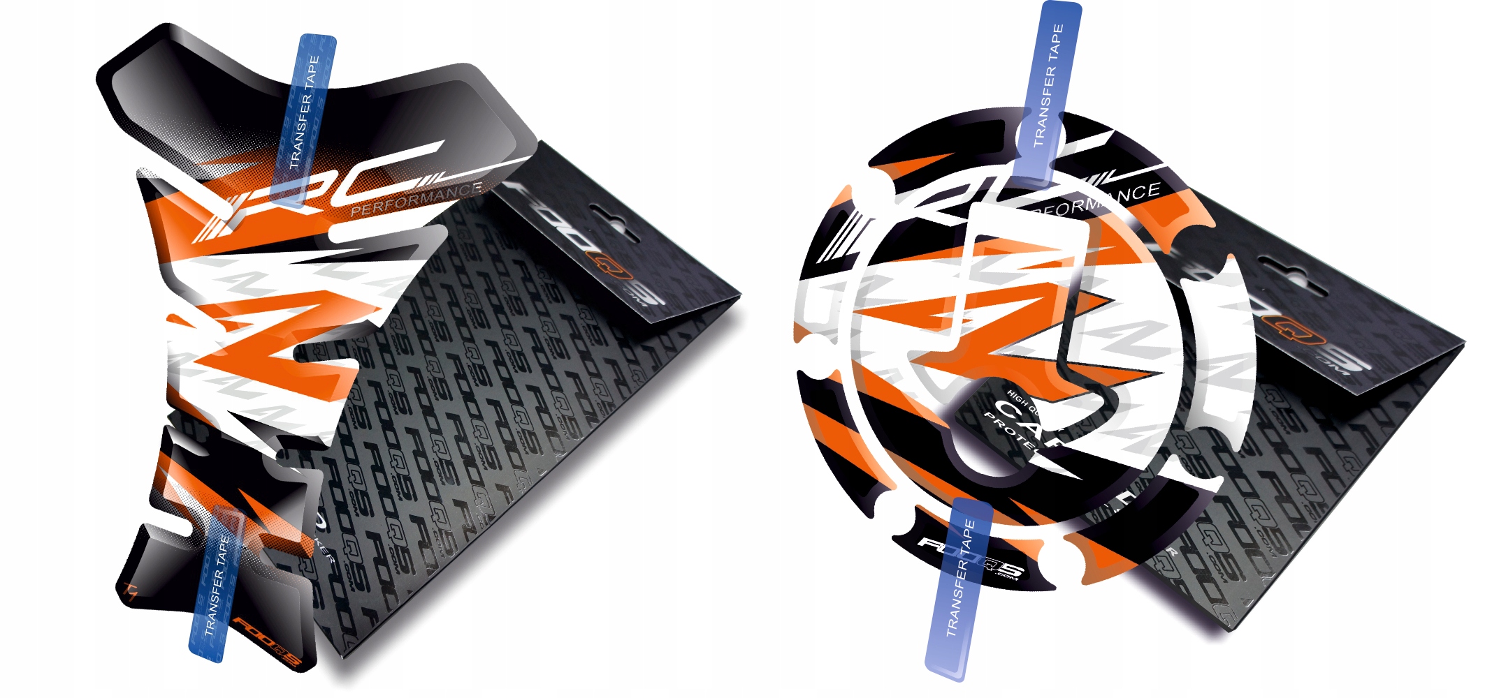 Tank-pad Cap-pad od firmy Fooqs pro Ktm Rc 125 250 390 600 Bílý Oranžový