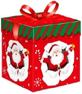 

Świąteczne Pudełko Kwadratowe 15x15x15 cm- Mikołaj