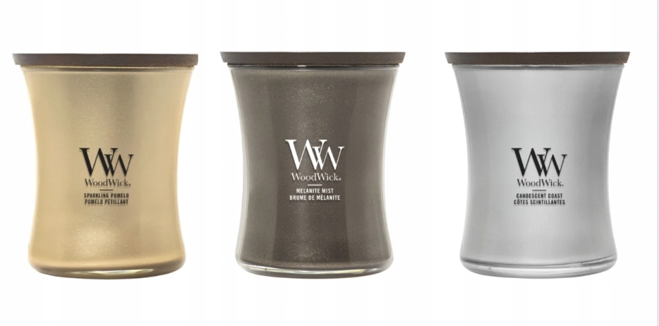 sada 3 stredných sviečok Wood Wick Novinky
