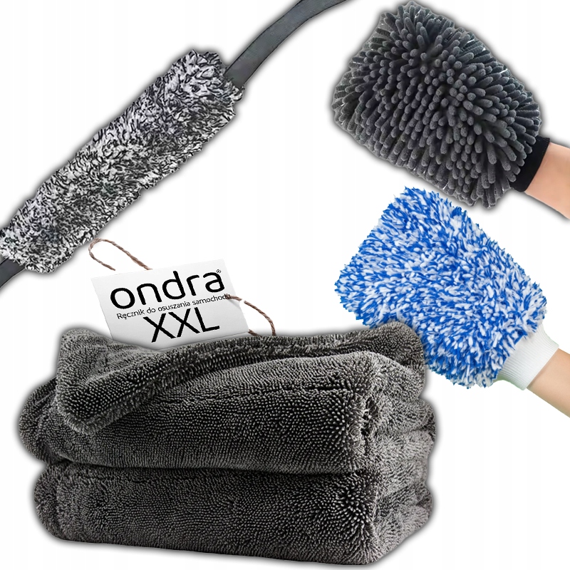 Profesionální Sada Na Mytí A Osušování Auta Ručník 2xRUKAVICE Pas
