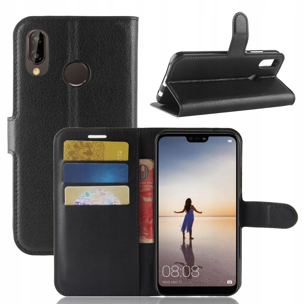 

Etui Portfel Litchi, Pokrowiec Do Huawei P20 Lite