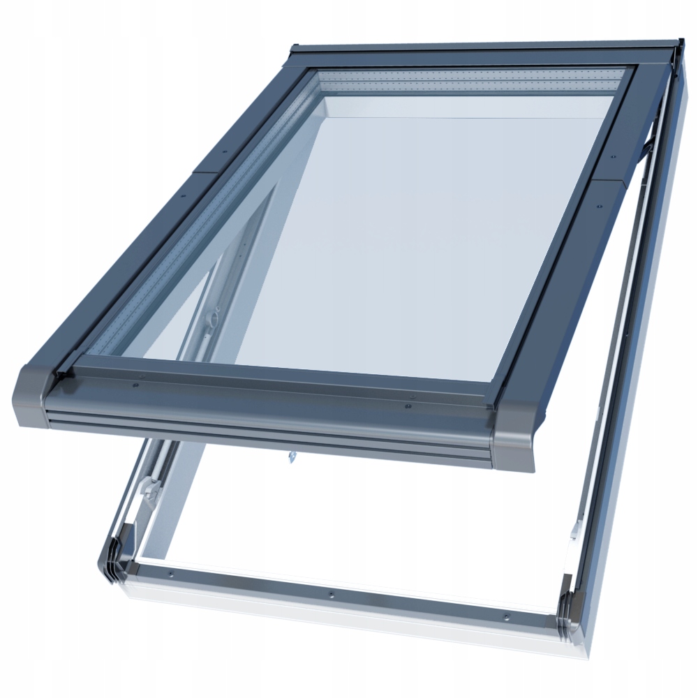 Okno dachowe PVC uchylno-przesuwne 3-szybowe Okpol IGKV N22 Antracyt RAL 7016