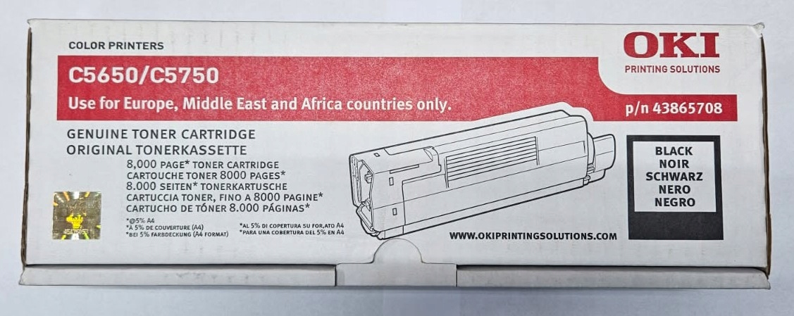 Toner Oryginał Oki 43865708 Czarny C5650 C5750
