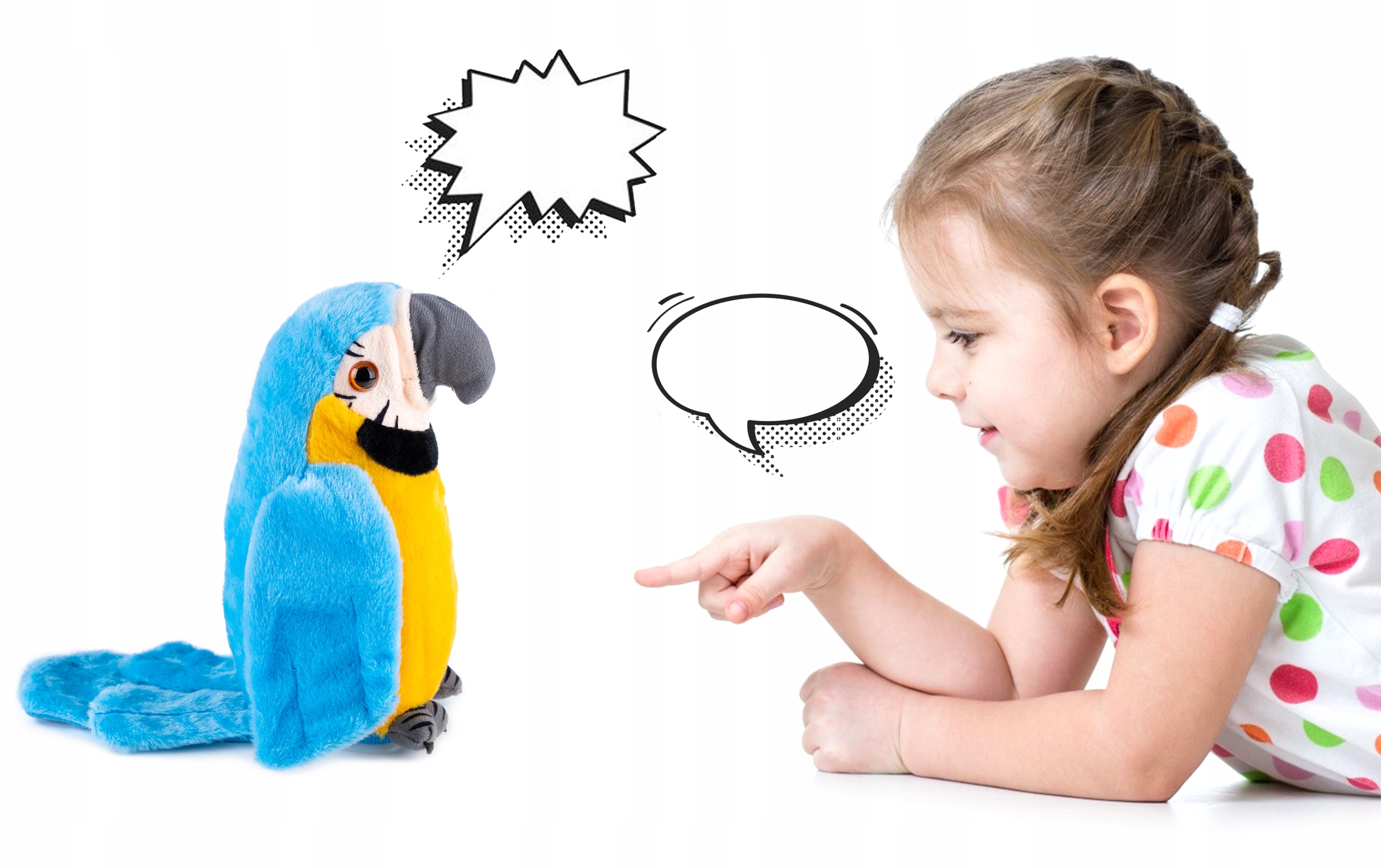 PAPUGA INTERAKTYWNA PLECIUGA GADAJĄCA POWTARZA MÓWI RUSZA SIĘ Marka inna