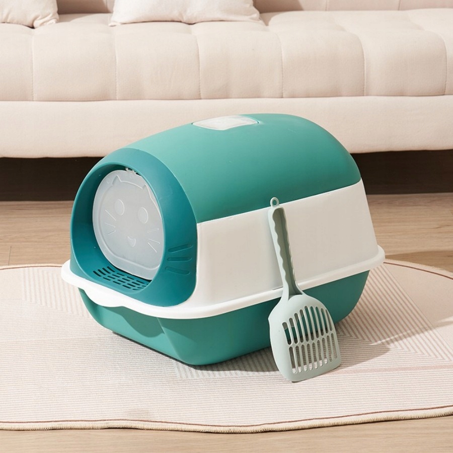 Levně toaleta pro kočky Velká Uzavřená 53 cm x 35 cm x 36 cm