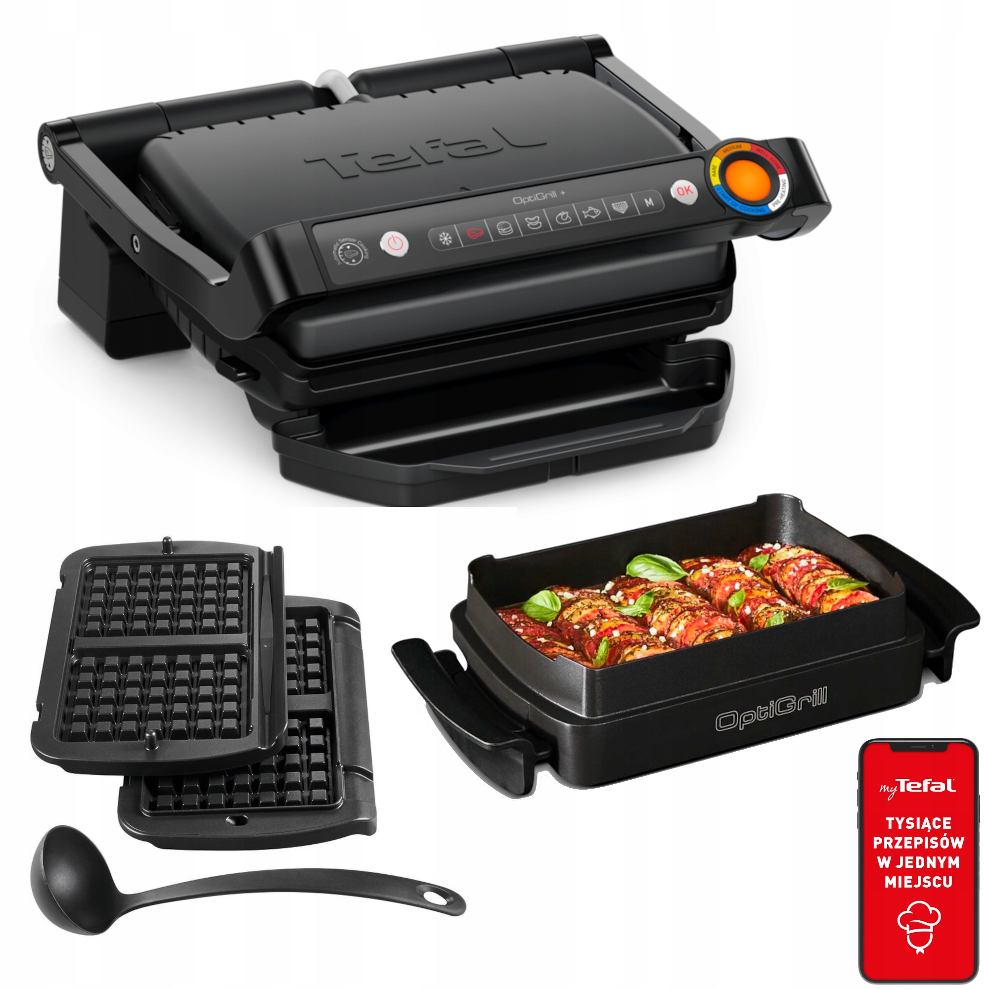 Grill elektryczny Optigrill+ GC7178 Set Acc 2000 W gofry