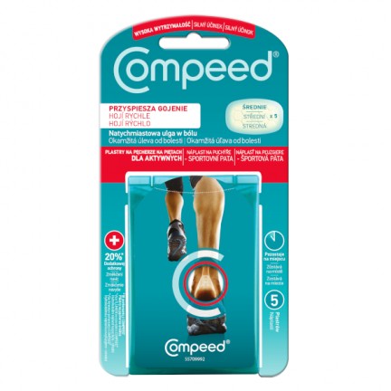 

Compeed na pęcherze na piętach dla aktywnych 5 szt