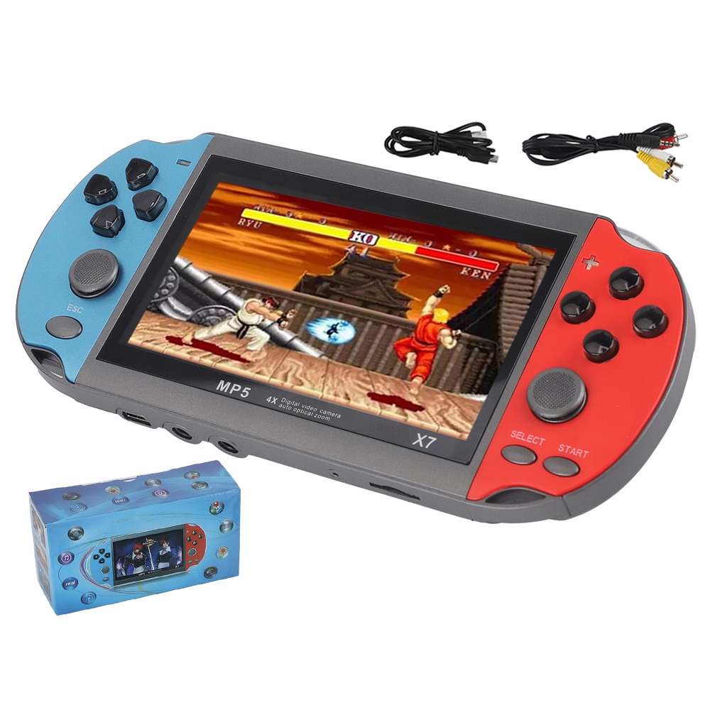 X7 Mini konsola przenośna do gier Retro Polskie Menu 2000 Gier 4.3"