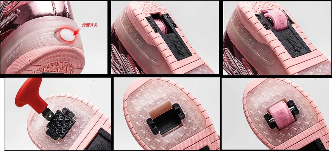 BUTOROLKI BUTY Z ROLKAMI ROLKI WROTKI BIAŁE HOLO Kod producenta CD888 - WHITE HOLO - 33