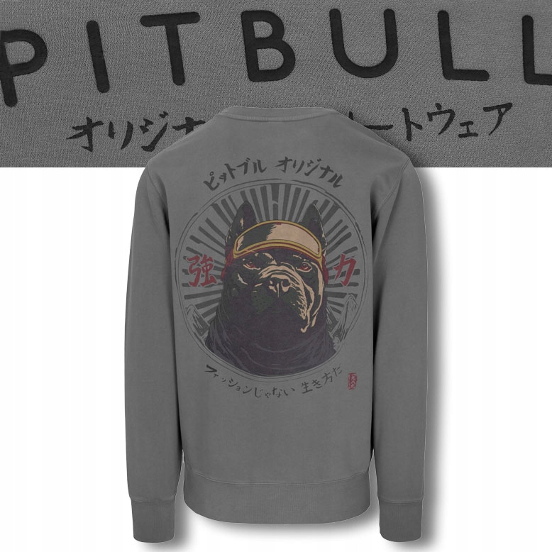 Męska Bluza Pitbull Bawełniana Klasyczna Bluza z nadrukiem Washed Mt Fuji