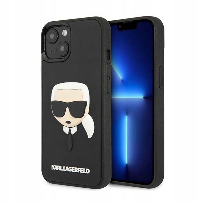 Karl Lagerfeld 3D Rubber Karl`s Head Pouzdro pro iPhone 14 Plus (černé)