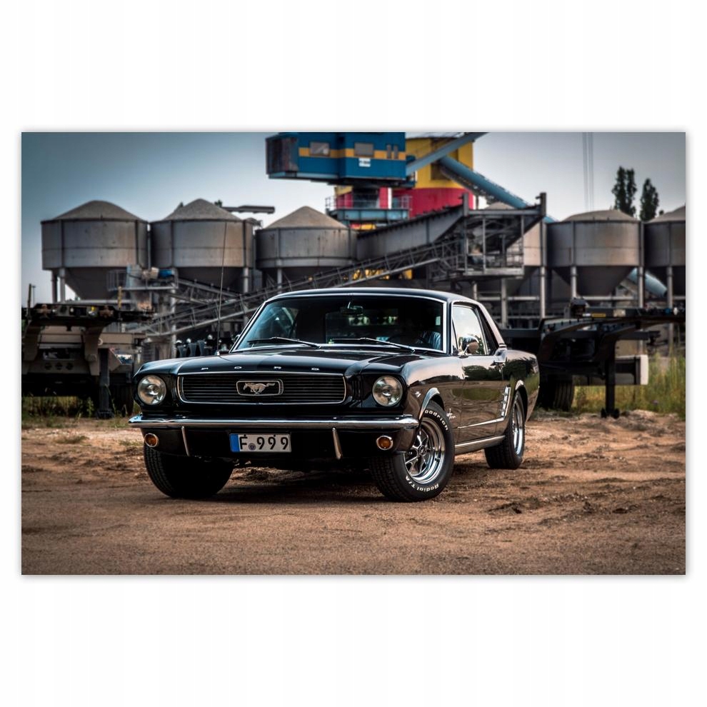 

Plakat 93x62 Czarny Ford mustang Auto