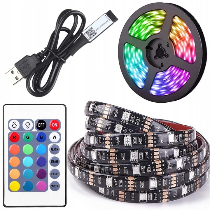 TAŚMA 5 m LED RGB DO TV Z APLIKACJĄ NA TELEFON